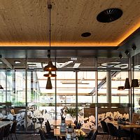 Ceiling acoustic panel HACKED H2woodenreclaimed materialrectangular