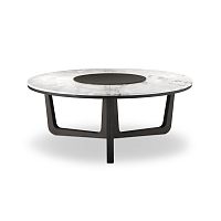 Contemporary dining table ASCOTwood veneerglassmarble