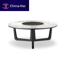 Contemporary dining table ASCOTwood veneerglassmarble