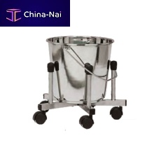 Trolley-mounted surgical basin stand HWE-18stainless steel