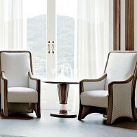 Contemporary side table Parkerwoodenleatherfabric