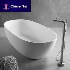 Oval bathtub DUBAIfreestandingquartzwhite