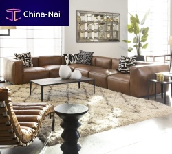 Corner sofa BAILEYcontemporaryleatherbrown
