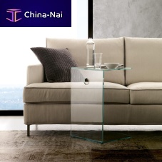 Contemporary side table T18.SERVENTEtempered glasstempered glass baserectangular