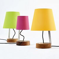 Table lamp GRACE SMALLstainless steelwoodencontemporary