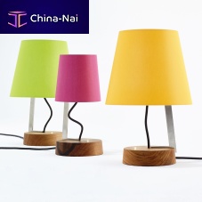 Table lamp GRACE SMALLstainless steelwoodencontemporary