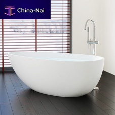 Oval bathtub BW-01-Lfreestandingstone resinwhite