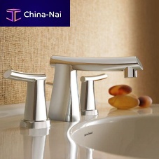 Washbasin widespread faucet GREEN TEAcountertopstainless steelbathroom