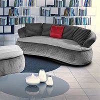 Semicircular sofa ESPACEcontemporaryvelvetcotton