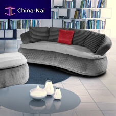 Semicircular sofa ESPACEcontemporaryvelvetcotton
