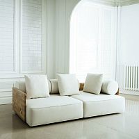 Art Deco sofa DECO fabricwhiteoak