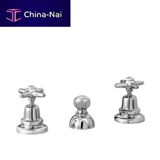 Double-handle bidet mixer tap 3600countertopchrome-plated brassbathroom