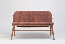 Contemporary upholstered bench LANAfabricsolid woodwith backrest