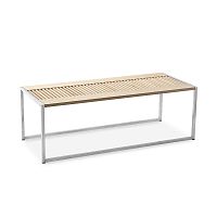 Contemporary bench beechstainless steelwithout backrest