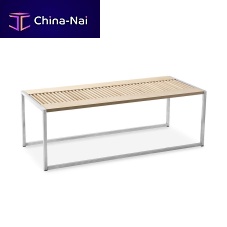 Contemporary bench beechstainless steelwithout backrest
