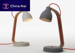 Desk lamp HEAVYconcretewoodencontemporary