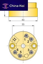 Probe head-mounted temperature transmitter AT-2Pt1004-20 mAprogrammable