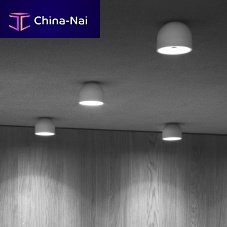 Contemporary ceiling light Wan ring-shapedtempered glass facingaluminum