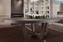 Contemporary table DUSEwalnutwalnut baseoval