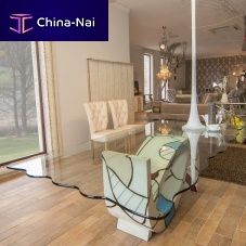 Contemporary dining table GAUDIglasslacquered wood baserectangular