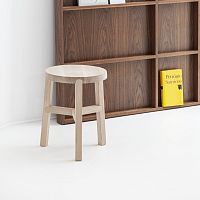 Contemporary stool GLYPHashround3-legged