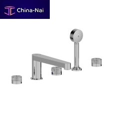 Double-handle bathtub mixer tap ZOOM.5countertopchromed metalbathroom