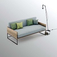 Contemporary sofa FOUR fabricblueoak