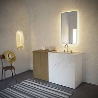 Double washbasin cabinet Cover New Collectionwall-mountedfree-standingoak
