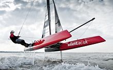 Foiling sport catamaran WHISPERdouble-handeddouble-trapezeasymmetric spinnaker