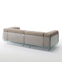 Contemporary sofa CRYSTAL LOUNGE fabricwhiteglass base