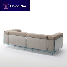 Contemporary sofa CRYSTAL LOUNGE fabricwhiteglass base