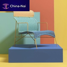 Contemporary armchair TABACHNPVCmetalhigh-back