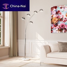 Floor-standing lamp FIVE FINGERSchrome steelmarblecontemporary