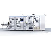 Horizontal case packer-palletizer ECP 12fully-automaticcartoncompact