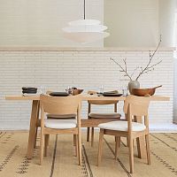 Contemporary dining table Putnamwood veneerwood veneer baserectangular