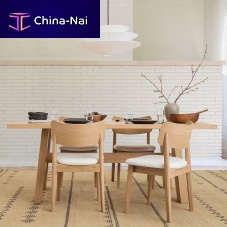 Contemporary dining table Putnamwood veneerwood veneer baserectangular