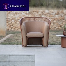Contemporary armchair Slide water-resistant fabricstainless steelclub