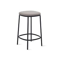 Contemporary bar stool Santwood veneerfabricmetal base