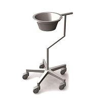 Trolley-mounted surgical basin stand ABO41stainless steel