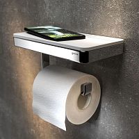 Wall-mounted toilet roll holder Framechrome-plated brassABSblack