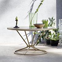Contemporary coffee table GRAVITYstainless steelHPLstainless steel base