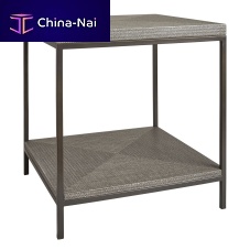 Contemporary side table wmetalfabricmetal base