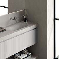 Washbasin mixer tap Buttonbathtubwall-mountedstainless steel