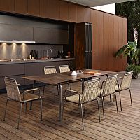 Contemporary table PORTOFINO aluminumHPLrope