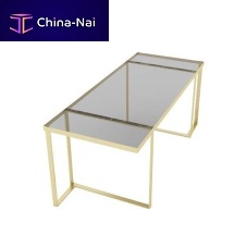 Contemporary dining table JACKIEsmoked glassbrass baserectangular