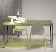 Contemporary table Tabencompositemetal baserectangular