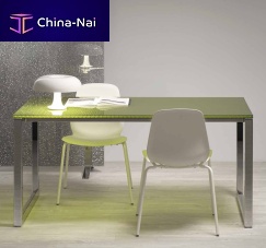 Contemporary table Tabencompositemetal baserectangular