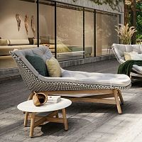 Contemporary coffee table MBRACE ceramicteak baseround