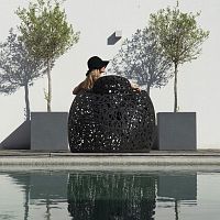 Contemporary armchair STELLARbasalt fiberhandmadeacoustic