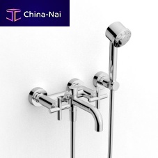 Double-handle bathtub mixer tap 4701 GVP-120wall-mountedchromed metalbathroom